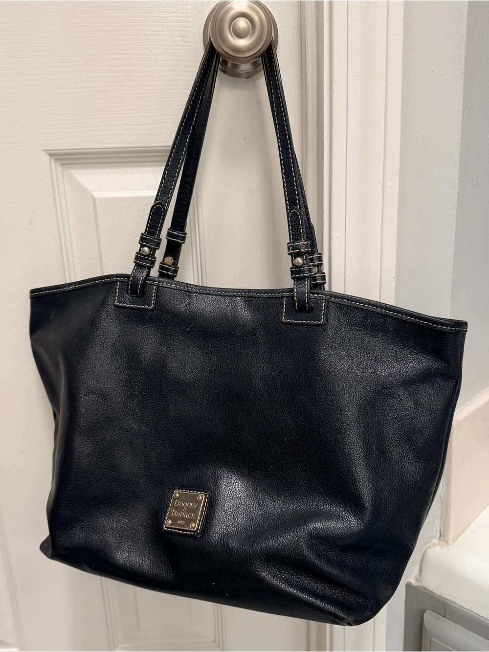 Dooney & Bourke Black Leather Large Boho Purse Bag Satchel